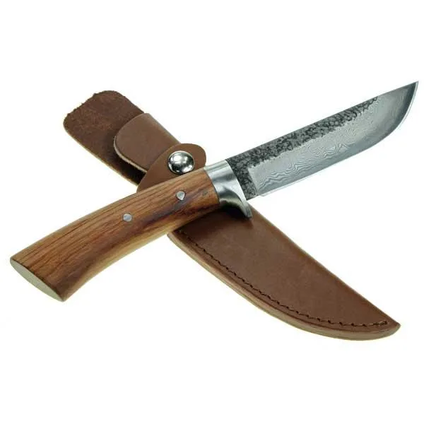 Nóż myśliwski Welde ze stali damasceńskiej WH04DM 1 Nóż myśliwski Welde ze stali damasceńskiej WH04DM – T10 - rdzeń , AISI 1060/1020 - okładziny , 83 warstwy – 260 mm – SHA