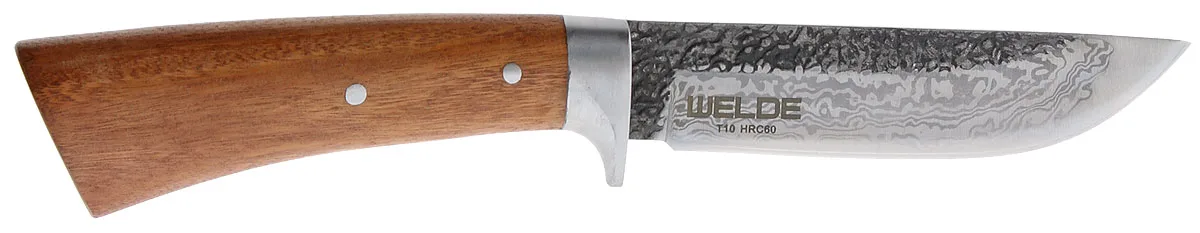 Nóż myśliwski Welde ze stali damasceńskiej WH04DM 2 Nóż myśliwski Welde ze stali damasceńskiej WH04DM – T10 - rdzeń , AISI 1060/1020 - okładziny , 83 warstwy – 260 mm – SHA