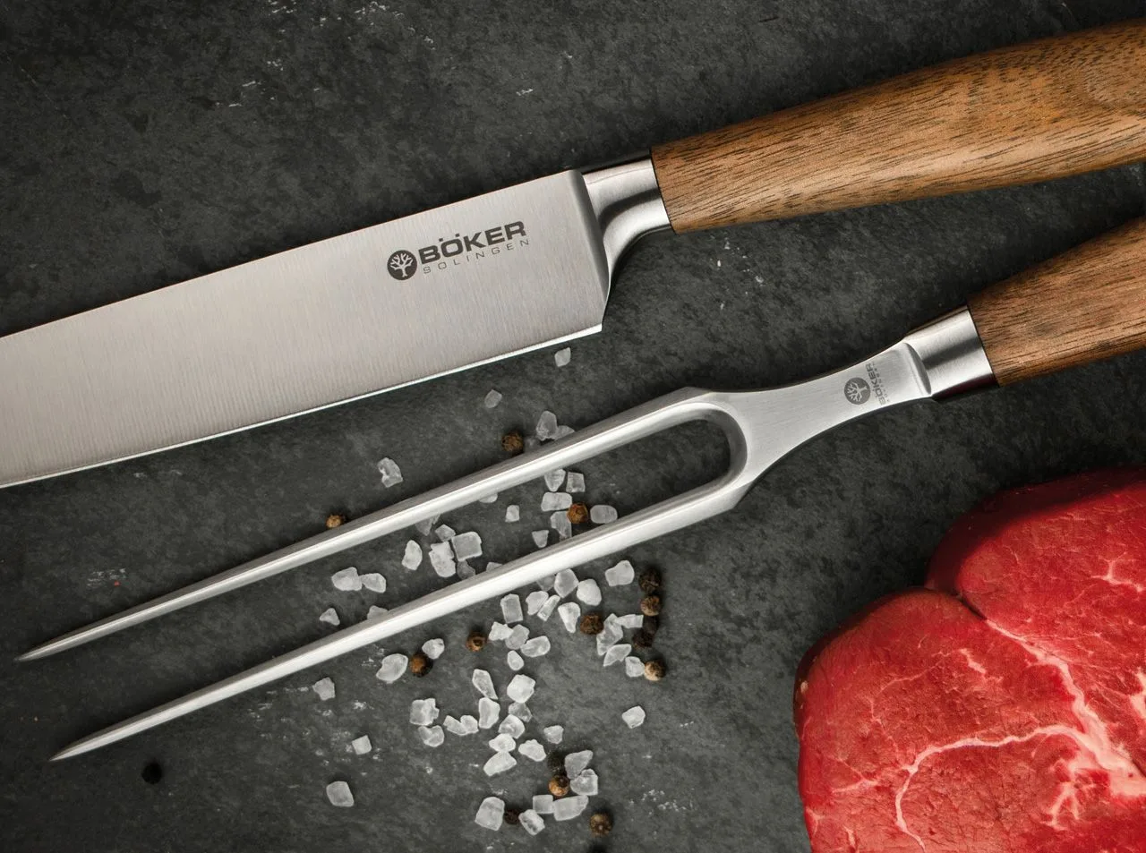 Widelec Boker Solingen Core Walnut 3 Widelec Boker Solingen Core Walnut – X50CrMoV15 – 302 mm – SHARPI – zdjęcie 3