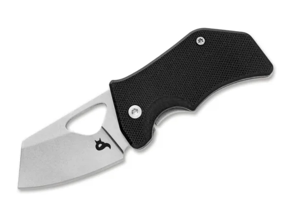 Nóż BlackFox Kit Black Small but powerful! The Black Fox Kit Black is always with you and does not shy away from larger cutting tasks. The 440C blade is conveniently opened with a thumb hole, while the framelock provides secure retention. The black G10 handle fits surprisingly well in the hand.