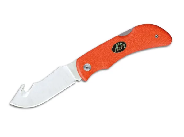 Nóż Outdoor Edge Grip Hook Blaze Orange blister Versatile utility knife with gut hook for hunting and everyday use. Edge-holding AUS-8 blade steel is used in this case, and the blade is engaged by a backlock mechanism. Shipped with nylon leather be. The kraton grips provide pleasant and reliable grip even in wet or cold conditions. Overall length 18.4 cm. Blade 8.1 cm. Weight 110 g