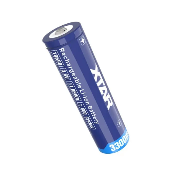 Akumulatorek Xtar ICR18650 Li-Ion 3,6V 3300 mAh Akumulator litowo-jonowy Xtar 18650 o pojemności 3300mAh. Zabezpieczony przed przeładowaniem, nadmiernym rozładowaniem, przeciążeniem i zwarciem.Produkt posiada oznaczenie CE.Cechy produktu akumulator Xtar 18650 3,6V Li-ion 3300mAh z zabezpieczeniemModel / kod producentaXtar 18650Napięcie nominalne 3,60Pojemność akumulatora 3300Maksymalny, zalecany prąd ładowania 1,500Maksymalny, zalecany prąd rozładowania  10,0Maksymalne napięcie ładowania  4,25Średnica 18,40± 0,3Wysokość 68,80± 0,5