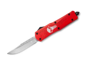 Nóż Cobratec Large Red Punisher Drop N. S. – D2 - 57-61 HRC – 229 mm – SHARPI