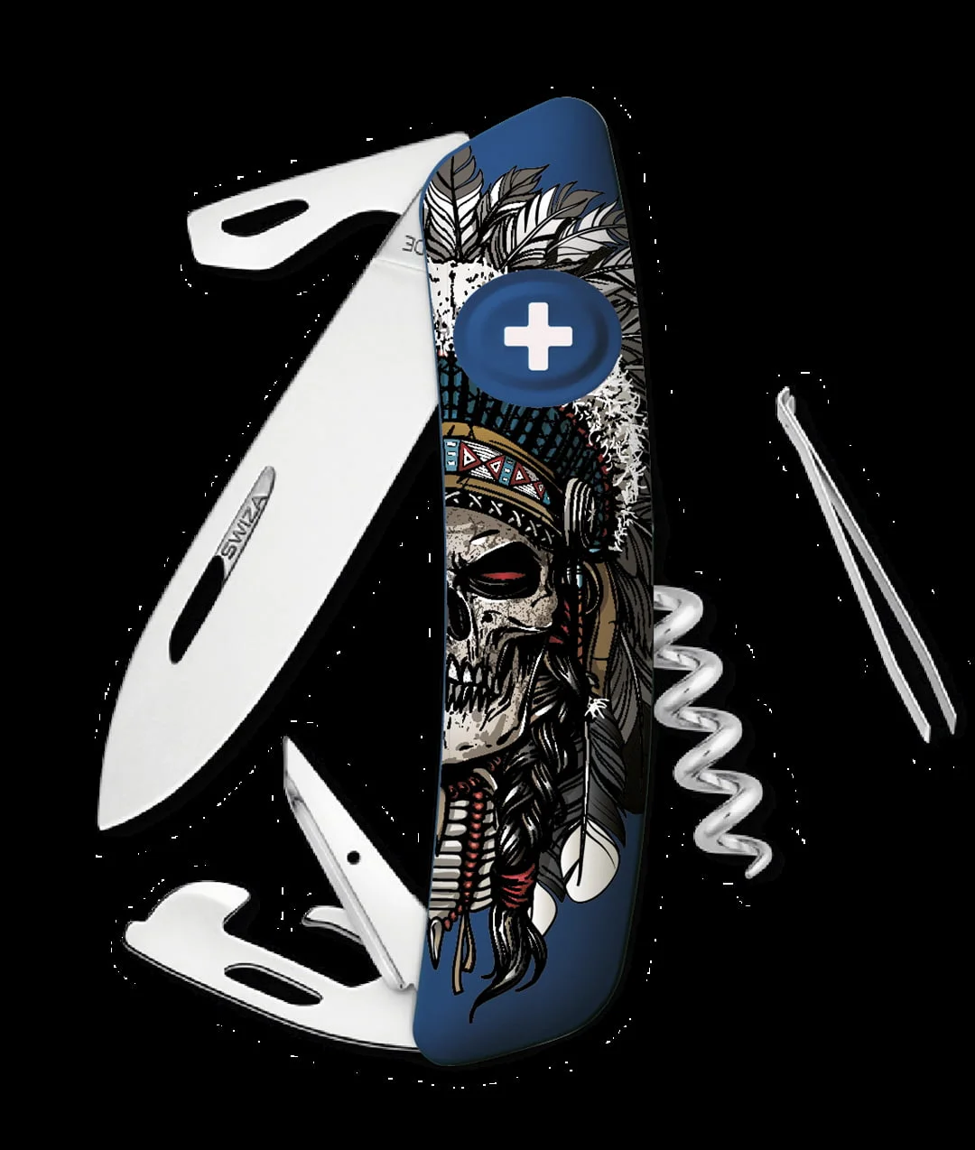 Scyzoryk SWIZA D03 Indian Skull Lee Va 95 mm 1 Scyzoryk SWIZA D03 Indian Skull Lee Va 95 mm – Noże EDC – SHARPI