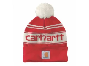 Czapka Carhartt Knit PomPom Cuffed Logo Red Winter – Odzież – SHARPI