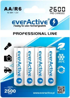 Akumulatorki everActive R6/AA 2600 mAh, 4 szt. – Baterie i ładowarki – SHARPI