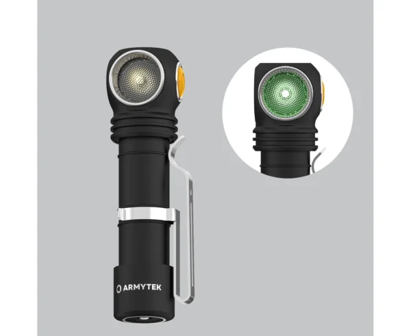 Latarka Armytek Wizard C2 WG Magnet USB White LATARKA MULTI Z BIAŁYM I ZIELONYM ŚWIATŁEM — JESZCZE WIĘCEJ FUNKCJI DO CODZIENNEGO I PROFESJONALNEGO UŻYTKUCztery diody LED, dwa kolory światła, jedna latarka. Wizard C2 WG to wielofunkcyjne główne lub dodatkowe źródło światła dla każdego rodzaju działalności.Dzięki dodatkowemu zielonemu wyjściu model jest optymalny do zachowania noktowizora podczas przełączania między włączaniem i wyłączaniem światła: w namiocie kempingowym, do czytania map podczas nawigacji w terenie, podczas przygotowywania sprzętu wędkarskiego lub podczas organizowania zasadzki na polowaniu, jak również w użytku profesjonalnym.Podobnie jak czerwona, zielona jest wydajna podczas mgły i innych warunków ograniczonej widoczności oraz wygodna do długotrwałego stosowania. Światło zielone ma jednak ważną zaletę: zapewnia większą wyrazistość linii i bardziej szczegółowe wyświetlanie obiektów, pozwala na rozróżnianie kolorów. Jest prawie niewidoczny z boku, nie jest też postrzegany jako zagrożenie przez zwierzęta i ptaki, co jest szczególnie przydatne podczas obserwacji dzikiej przyrody czy polowań. Korzystanie z Wizard C2 WG w trybie zielonego światła nie przyciąga uciążliwych owadów.Latarka posiada kilka opcji instalacji. Silny magnes w tylnej nakładce umożliwia przymocowanie latarki do dowolnej metalowej powierzchni. W zestawie wygodne mocowanie na głowę oraz stalowy klips do przymocowania do ubrania lub plecaka. Wizard C2 WG jest również kompatybilny z opcjonalnym uchwytem rowerowym ABM-01, a także z uchwytem do kasku AHM-02.WIZARD C2 WG — MULTI-LATARKA 3 W 1LATARKA CZOŁOWAŁatwa obsługa jedną ręką, niezawodny uchwyt na czołoJednoczęściowa obudowa bez długich przewodów, awaryjnych gumowych złączek czy zbędnych elementówLatarkę można łatwo zainstalować, wyjąć i obrócić w uchwycie o 180°Gumowy pierścień z szybkozłączką zapewnia dodatkowe mocowanieLATARKA DO CODZIENNEGO UŻYTKUKompaktowaWygodny przycisk bocznySpecjalne anodowanie na mat bez mocnego grawerowaniaSilny wbudowany magnes i niezawodny zdejmowany stalowy klipsLATARKA DO WYKORZYSTANIA W SPORCIEKorpus wykonany z wytrzymałego i lekkiego aluminium lotniczegoPoprawiona odporność na wstrząsy, stałe światło bez migotaniaWiele wariantów montażu, opcjonalne akcesoria do montażu na sprzęcie sportowymZALETY LATARKI MULTI Z DODATKOWYM ZIELONYM ŚWIATŁEM4 diody LED: niesamowita wiązka zielonego światła do 400 lumenów i białego światła do 1100 lumenów dzięki 2 diodom LED na każdy kolor.Zielone światło jest prawie niewidoczne dla zwierząt, ryb i owadów, wygodne do widzenia w nocy.5 trybów jasności dla każdego koloru, łatwa obsługa za pomocą jednego przycisku i dwukrotnego kliknięcia do przełączania między światłem białym i zielonym.CHARAKTERYSTYKA WIZARDA C2 WGNowy system optyczny i soczewka TIR: przepuszcza więcej lumenów, zapewnia większy zasięg wiązki z wygodnym szerokim rozsyłem.Maksymalna wydajność LED: imponująca jak na model z dwoma rodzajami jasności światła 1100 lumenów dla światła białego i 400 lumenów dla światła zielonego.Przemyślana konstrukcja głowicy: nowa konstrukcja zapewniająca lepsze odprowadzanie ciepła.Duży przycisk boczny: miękkie i wygodne naciśnięcie.Prosta obsługa za pomocą jednego przycisku: kliknij dwukrotnie, aby przełączyć między światłem białym i zielonym, naciśnięcie i przytrzymanie przełącza tryby wybranego koloru światła.Stylowa obudowa: matowe anodowanie, lakoniczny styl, korporacyjny branding.Szybka ładowarka magnetyczna: dołączona bateria 18650 Li-Ion 3200 mAh ładuje się w 3 h 20 min.PRZEMYŚLANY ZESTAW AKCESORIÓW- OpaskaWygodne mocowanie na głowę z dwoma miękkimi gumkami, lekkim uchwytem wykonanym z materiału kompozytowego i silikonowym pierścieniem do dodatkowego mocowania. Opaski pewnie trzymają latarkę, nie obcierają skóry i nie pozostawiają śladów. Latarkę montuje się jednym ruchem, wielkość mocowania jest regulowana.- KlipsUmożliwia wygodny mocowanie w kieszeni, do paska, uchwytów molle czy plecaka.- MagnesPotężny magnes wbudowany w nasadkę tylną umożliwia przymocowanie do dowolnej metalowej powierzchni.ZALETY LATAREK Z SERII WIZARD- Wygodna szeroka wiązka z całkowicie przeprojektowanego układu optycznego, obiektyw TIR chroniony przed zarysowaniami przez hartowane szkło antyrefleksyjne.- Innowacyjna technologia pozwala na użycie dowolnych akumulatorów 18650 Li-Ion i zapewnia pełną ochronę przed zwarciami nawet w przypadku kontaktu portu magnetycznego z metalowymi przedmiotami.- Aktywna ochrona przed przegrzaniem powyżej +58 °С w czasie rzeczywistym i ostrzeżenie o niskim poziomie naładowania baterii.- Pełna ochrona przed wodą, brudem i kurzem zgodnie ze standardem IP68 — latarka działa dalej nawet na głębokości 10 metrów. Wytrzymuje upadki z wysokości do 10 metrów.- Niezawodny i wodoodporny port magnetyczny.- Pełna gwarancja 10 lat.- Akumulator 18650 Li-Ion (3200 mAh) w zestawie.Zestaw zawiera:- latarkę Wizard C2 WG- alumulator Li-Ion 18650 3200mAh- magnetyczny przewód ładowania- opaska na głowę- klips- 2 zapasowe o-ringi- instrukcja