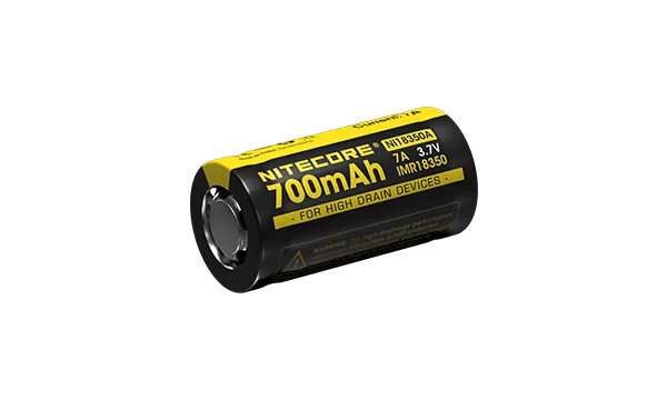 Akumulator Nitecore IMR18350 3.7V 700mAh Akumulator Li-Ion Nitecore 18350 3.7V 700mAh.Pasuje m.in. do latarek MT10C.Specyfikacja:typ: IMR18350pojemność: 700mAhwoltaż: 3.7Vciągły prąd rozładowania: max. 7A