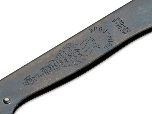 Nóż Douk Douk Grand Długość całkowita 200 mm, długość klingi 90 mm, waga 68 g, grubość klingi 3,0 mm, klinga: stal węgolwa, rękojeść: Stal, blakada: Slip Joint