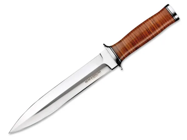 Nóż Magnum Classic Dagger Długość całkowita 334 mm, długość klingi 210 mm, waga 247 g, grubość klingi 4,6 mm, stal 440A, rekojeść skóra