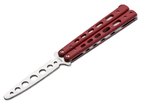 Nóż Böker Plus Balisong Trainer Motylek Boker Plus to klasyczna dwuramienna konstrukcja z rękojeścią wykonaną z anodyzowanego tytanu obleczonego w tworzywo G10. Klinga jest umocowana na regulowanych śrubami osiach, a całość spina wygodna w obsłudze blokada (tzw. latch)...