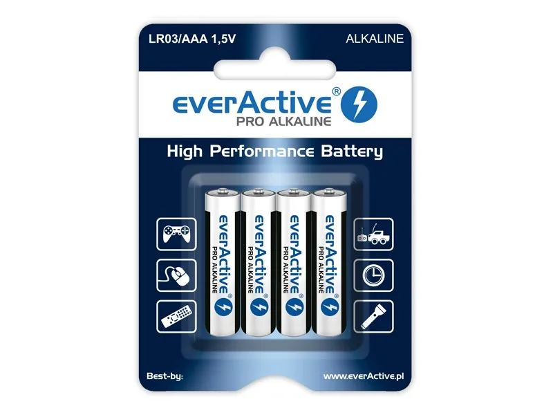 Baterie alkaliczne everActive LR03/AAA, 4 szt. 2 Baterie alkaliczne everActive LR03/AAA, 4 szt. – Baterie i ładowarki – SHARPI – zdjęcie 2