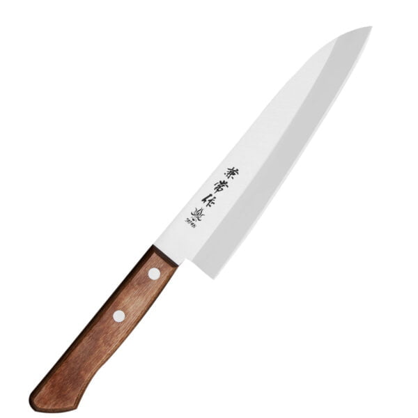 Kanetsune 510 Shiro-2/SS Nóż Szefa Kuchni 18 cm Kanetsune 510 Shiro-2/SS Nóż Szefa Kuchni 18 cm
Najbardziej wszechstronny nóż kuchenny, przeznaczony do cięcia, krojenia, szatkowania i plastrowania rozmaitych produktów. Nóż szefa kuchni jest wystarczająco długi, aby można było nim kroić naprawdę duże płaszczyzny, i odpowiednio wyprofilowany, aby zagwarantować użytkownikowi komfort i swobodę ruchów.
Dane techniczne:
Ostrze - stal rdzewna Shiro-2 okuty stalą nierdzewną SUS410Rękojeść - drewno pakkaTwardość - 61-64 HRCDługość całkowita - 30,7 cmDługość ostrza - 18 cmSzerokość klingi - 4,3 cmGrubość klingi - 1,4 mmSposób ostrzenia - szlif dwustronny symetrycznyWaga - ok. 113 g