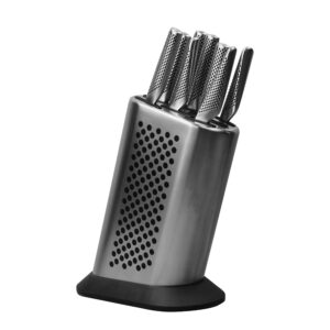 Global Zestaw noży w gładkim bloku w kropki 8 częściowy – Global – uniwersalny – SHARPI