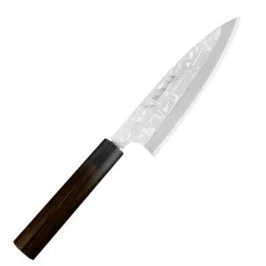 Hideo Kitaoka Shirogami Satin Damascus Nóż Funayuki 18cm – 162 – Hideo Kitaoka – SHARPI