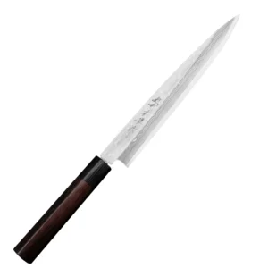 Hideo Kitaoka Shirogami Satin Damascus Nóż Yanagi Sashimi 21cm – 120 – Hideo Kitaoka – SHARPI