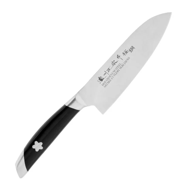 Satake Sakura Nóż Mini Santoku 15 cm Satake Sakura Nóż Mini Santoku 15 cm
Wszechstronny japoński nóż kuchenny, przeznaczony do krojenia warzyw, owoców, mięsa i ryb. Szeroka klinga ułatwia przenoszenie pokrojonych produktów do salaterki lub na patelnię i przydaje się też do rozgniatania czosnku. Wysoko umieszczona rękojeść zapobiega uderzaniu kłykciami o deskę. Dzięki sporym gabarytom nóż doskonale się nadaje do krojenia dużych owoców i warzyw, takich jak arbuz, cukinia czy kapusta.
Dane techniczne:
Ostrze - stal molibdenowo-wanadowaRękojeść - tworzywo absTwardość - 56-58 HRCDługość całkowita - 27,5 cmDługość ostrza - 15,0 cmSzerokość klingi - 4,1 cmGrubość klingi - 1,6 mmSposób ostrzenia - szlif dwustronny symetrycznyWaga - ok. 163 g