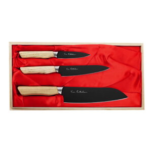 Satake Black Ash Zestaw 3 noży w drewnianym pudełku – 150 – Satake – SHARPI