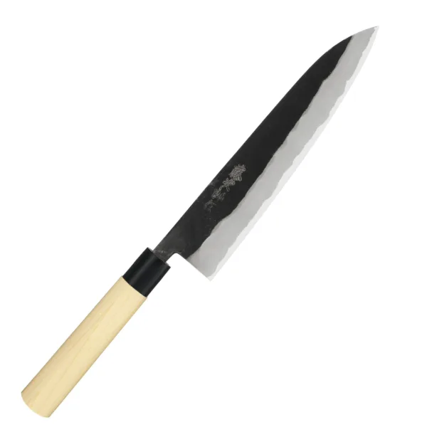 Tojiro Shirogami Nóż Szefa 24 cm Nóż kuchenny Szefa kuchni 24 cm Tojiro Shirogami
Najbardziej wszechstronny nóż kuchenny, przeznaczony do cięcia, krojenia, szatkowania i plastrowania rozmaitych produktów. Nóż szefa kuchni jest wystarczająco długi, aby można było nim kroić naprawdę duże płaszczyzny, i odpowiednio wyprofilowany, aby zagwarantować użytkownikowi komfort i swobodę ruchów.
Dane techniczne:
Ostrze - stal 3 warstwowa rdzewna stal, rdzeń - Shirogami #2Twardość - 60 HRC +/- 1Długość całkowita - 41 cmDługość ostrza - 24 cmSzerokość klingi - 5 cmGrubość klingi - ok. 4,1 mmWaga - ok. 140 g
