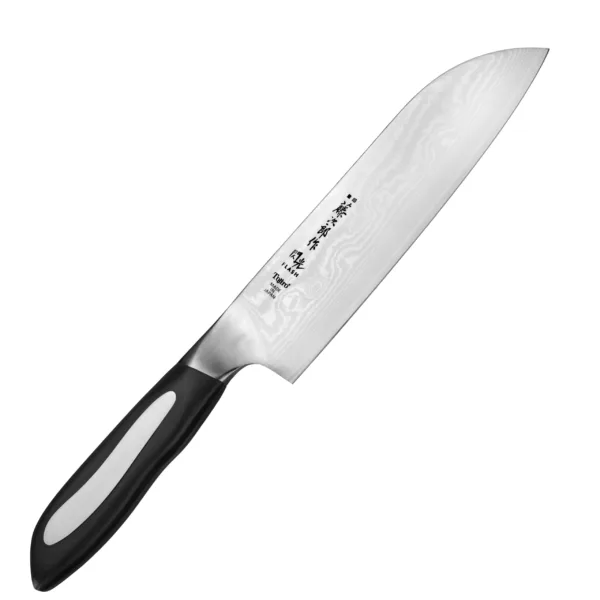 Tojiro Flash VG-10 Nóż Santoku 18cm Tojiro Flash Nóż Santoku 18cm
Japoński nóż o wszechstronnym zastosowaniu, przeznaczony głównie do mięsa, warzyw i ryb. Ponieważ posiada cienkie ostrze doskonale sprawdzi się przy plastrowaniu owoców czy siekaniu ziół. Duża klinga ułatwia przenoszenie pokrojonych produktów do salaterki lub na patelnię.
Dane techniczne:
Ostrze - stal 63 warstwowa rdzeń VG-10Rękojeść - micartaTwardość - 64 HRC +/- 1Długość całkowita - 31,5 cmDługość ostrza - 18,0 cmSzerokość klingi - 4,5 cmGrubość klingi - 1,6 mmSposób ostrzenia - szlif dwustronny symetrycznyWaga - ok. 245 g