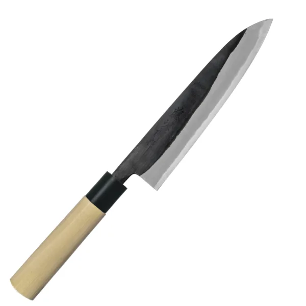Tojiro Shirogami Nóż szefa kuchni 18cm Nóż kuchenny Szefa kuchni 18 cm Tojiro Shirogami
Najbardziej wszechstronny nóż kuchenny, przeznaczony do cięcia, krojenia, szatkowania i plastrowania rozmaitych produktów. Nóż szefa kuchni jest wystarczająco długi, aby można było nim kroić naprawdę duże płaszczyzny, i odpowiednio wyprofilowany, aby zagwarantować użytkownikowi komfort i swobodę ruchów.
Dane techniczne:
Ostrze - stal 3 warstwowa rdzewna stal, rdzeń - Shirogami #2Twardość - 60 HRC +/- 1Długość całkowita - 30,5 cmDługość ostrza - 18 cmSzerokość klingi - 4,5 cmGrubość klingi - ok. 3,8 mmWaga - ok. 130 g