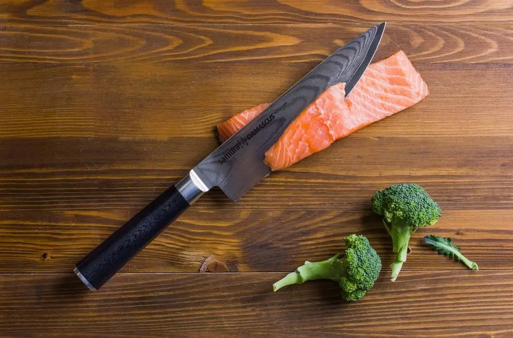 Samura Damascus nóż szefa kuchni 200mm 61HRC stal damasceńska damast 5 Samura Damascus nóż szefa kuchni 200mm 61HRC stal damasceńska damast – Nowy – DAMASCUS – SHARPI – zdjęcie 5