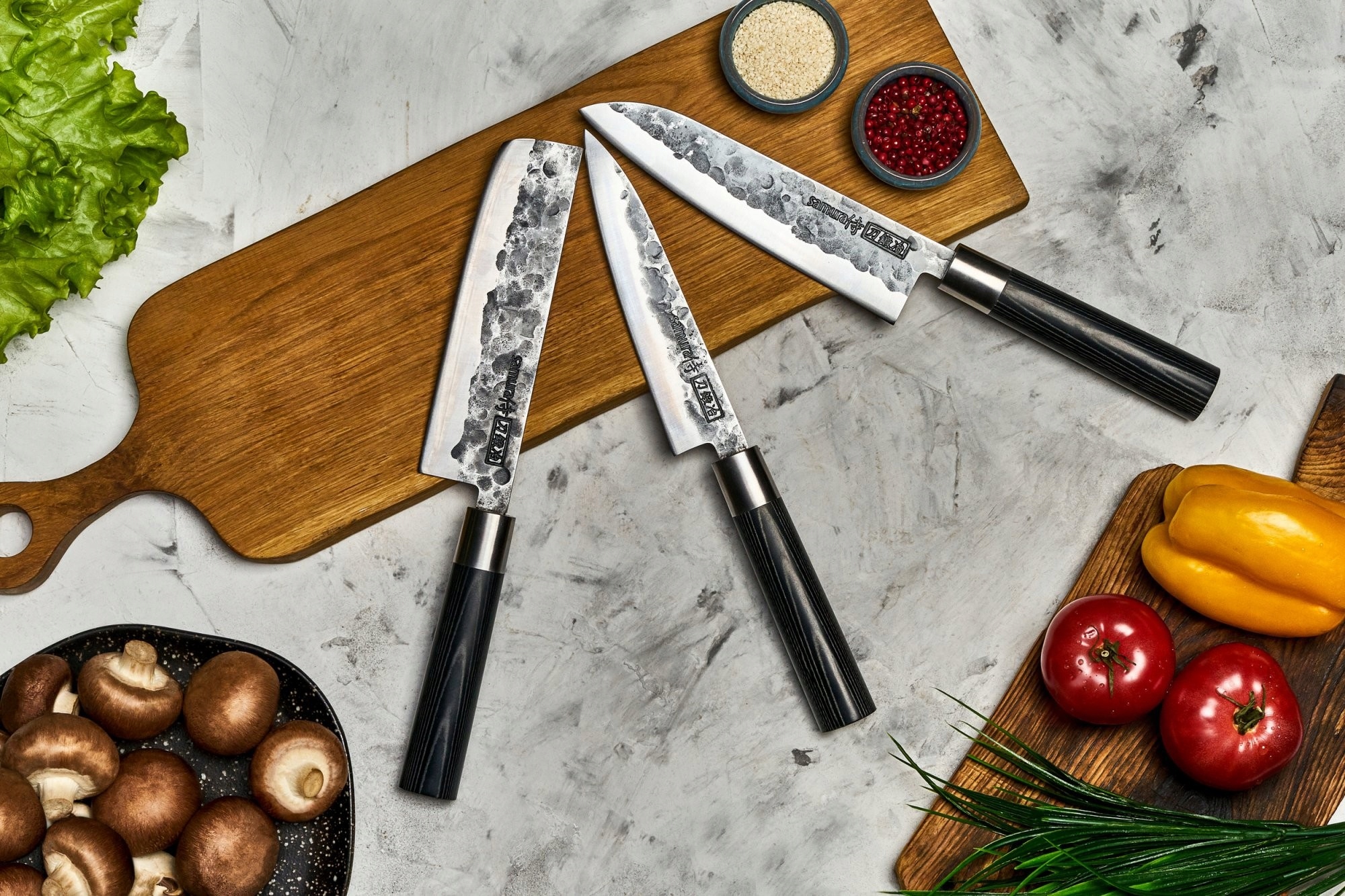 Samura Blacksmith Zestaw 3 Noży Kuchennych, uniwersalny Zestaw 11 04a6fd2c4c9a9af15ce633f1c793 Ostrzałki do noży - Noże - SHARPI -