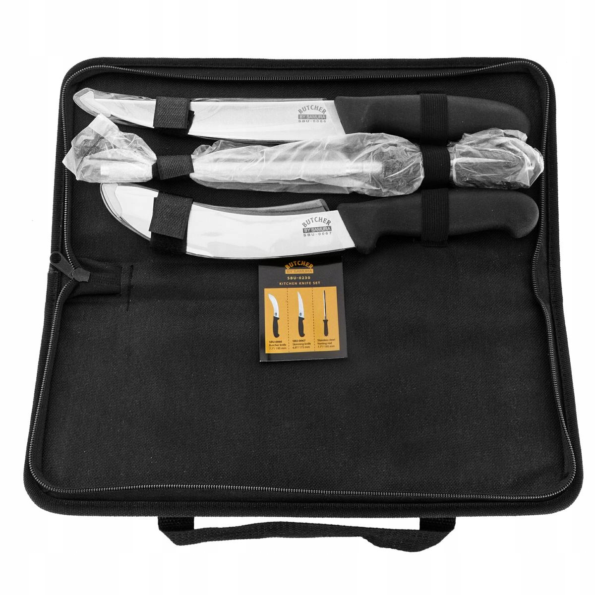 Samura Butcher Zestaw Dwóch Noży ze Stalką i Torbą - Stal AUS-8 4 Samura Butcher Zestaw Dwóch Noży ze Stalką i Torbą - Stal AUS-8 – Nowy – Butcher – SHARPI – zdjęcie 4