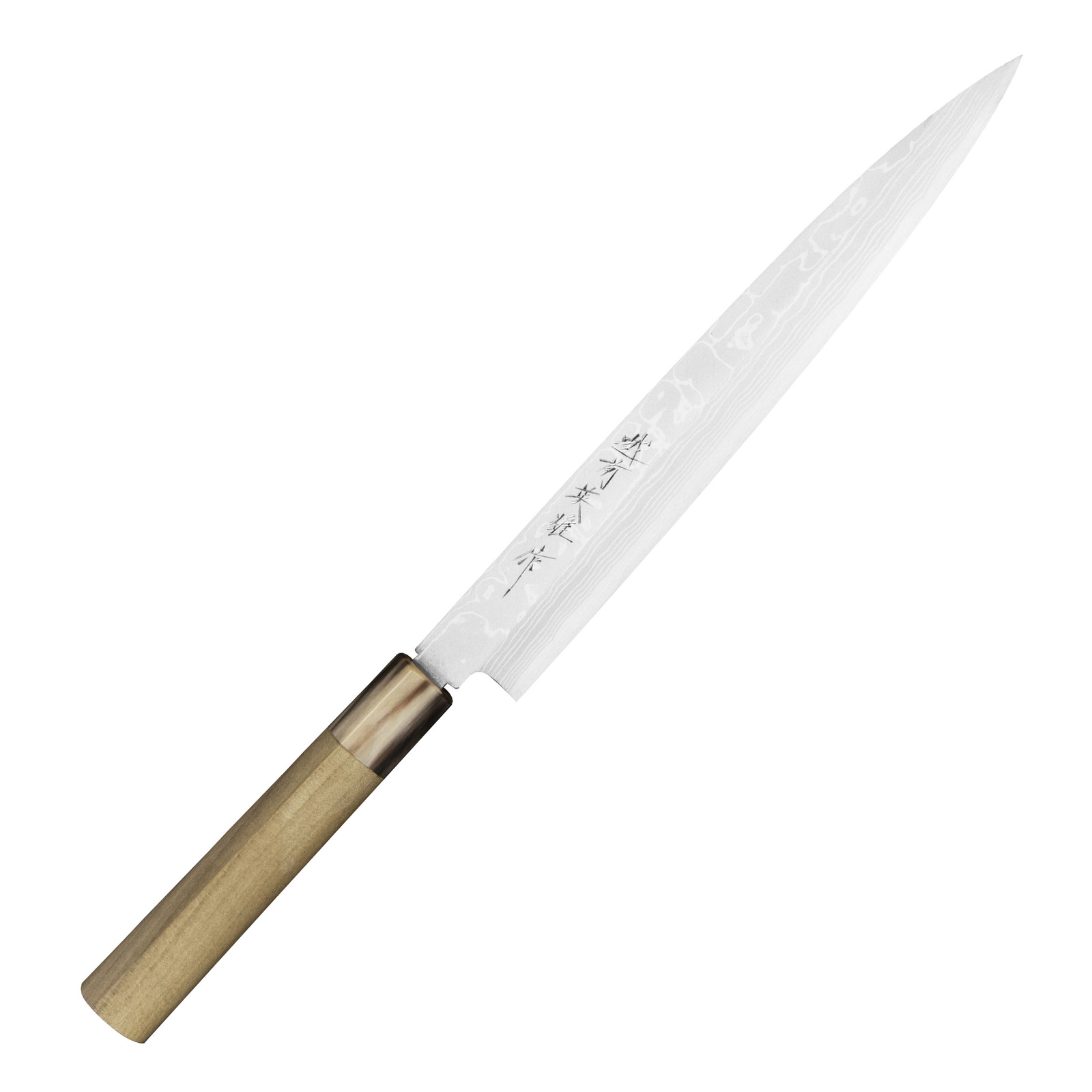 Hideo Kitaoka Aogami#2 Satin Damascus Nóż Yanagiba 24 cm 2 Hideo Kitaoka Aogami#2 Satin Damascus Nóż Yanagiba 24 cm