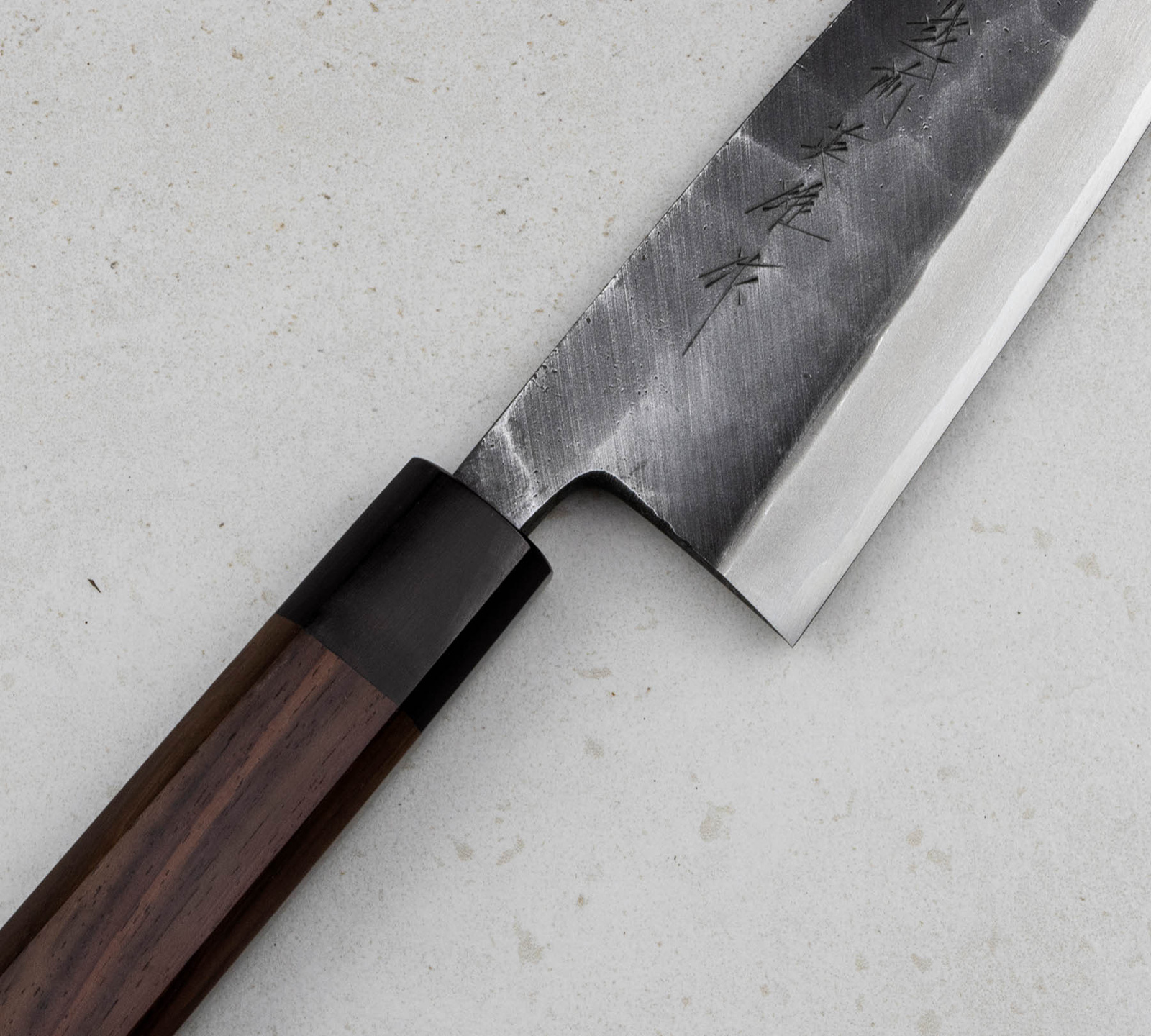 Hideo Kitaoka Shirogami Black Oktagon Nóż Deba 16,5cm 3 5 cm