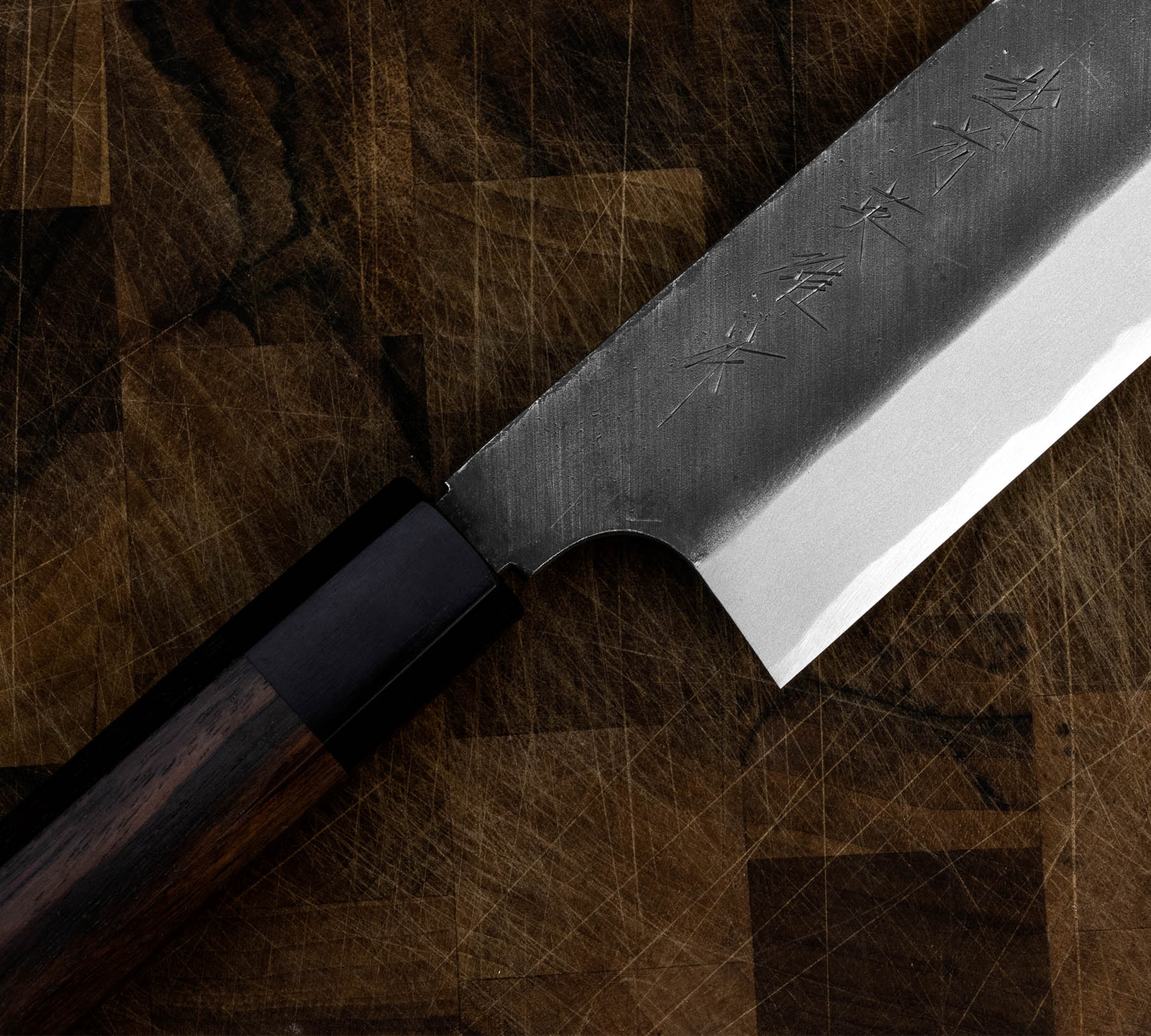 Hideo Kitaoka Shirogami Black Oktagon Nóż Kamagata Usuba 18 cm 3 CN-4021B