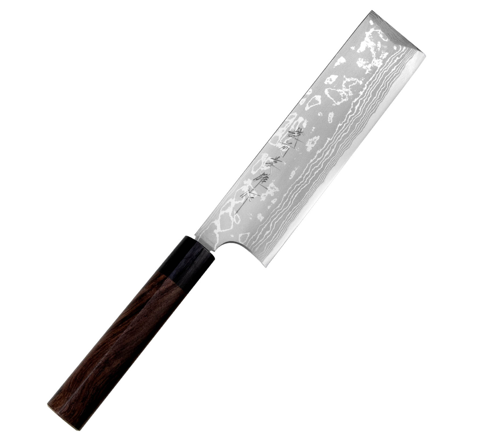 Hideo Kitaoka Shirogami Satin Damascus Nóż Usuba 18cm 2 Hideo Kitaoka Shirogami Satin Damascus Nóż Usuba 18 cm