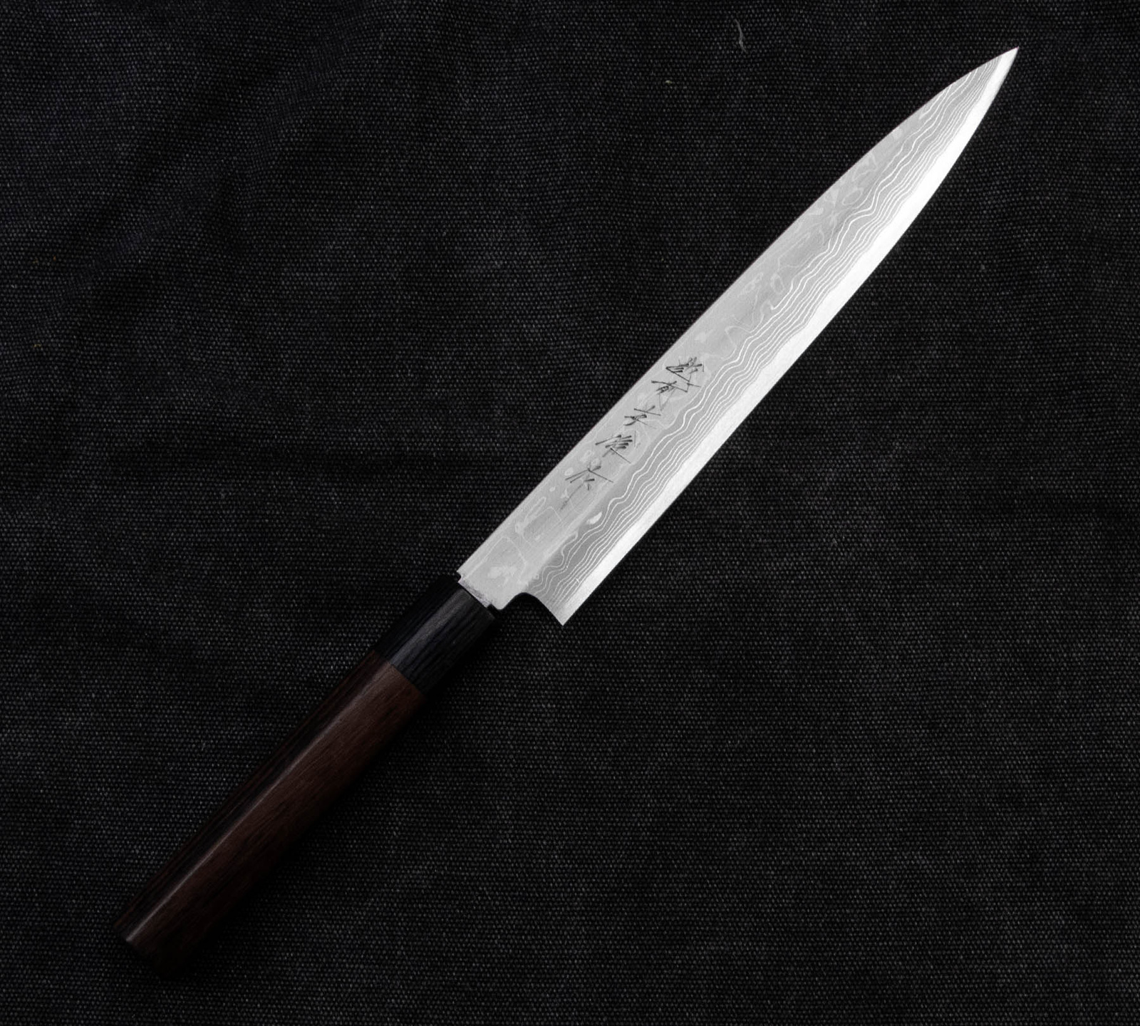 Hideo Kitaoka Shirogami Satin Damascus Nóż Yanagi Sashimi 21cm 3 CN-2207