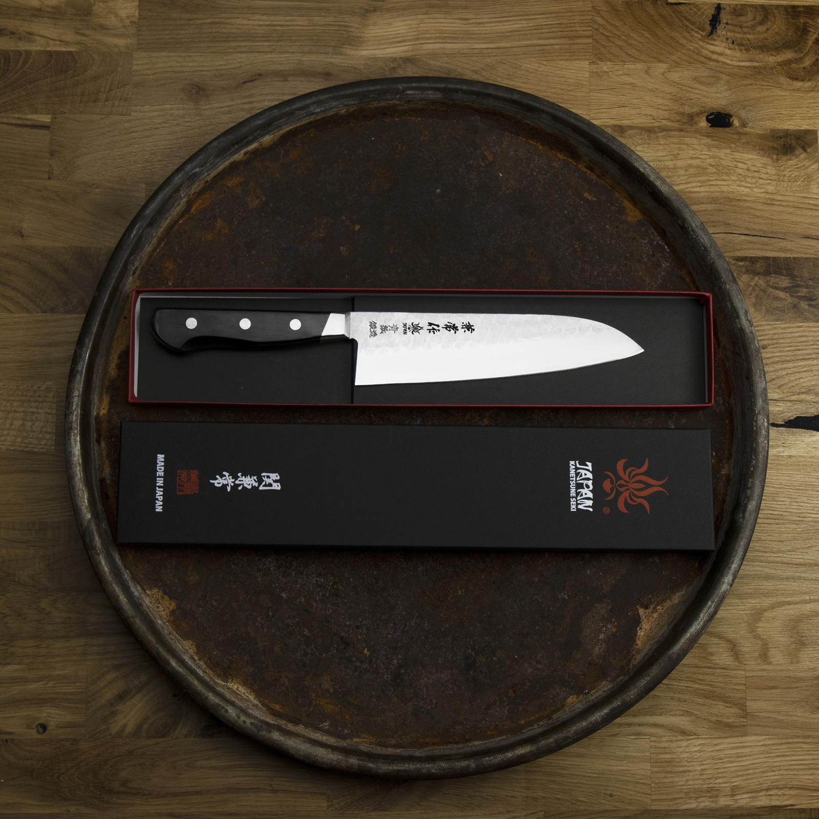 Kanetsune YH-3000 Aogami#2/SS Nóż Santoku 18 cm 3 KC-921
