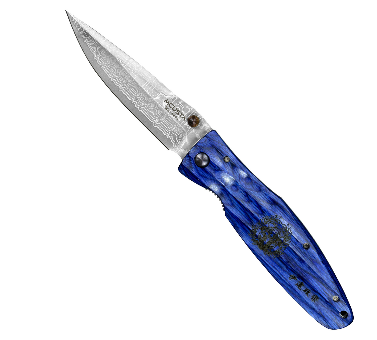 Mcusta Sengoku Blue Pakka Damascus VG-10 8,6 cm 2 Mcusta Sengoku Blue Pakka Damascus VG-10 8