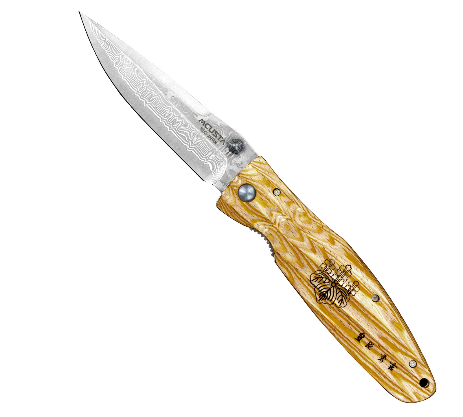 Mcusta Sengoku Yellow Pakka Damascus VG-10 8,6 cm 2 Mcusta Sengoku Yellow Pakka Damascus VG-10 8