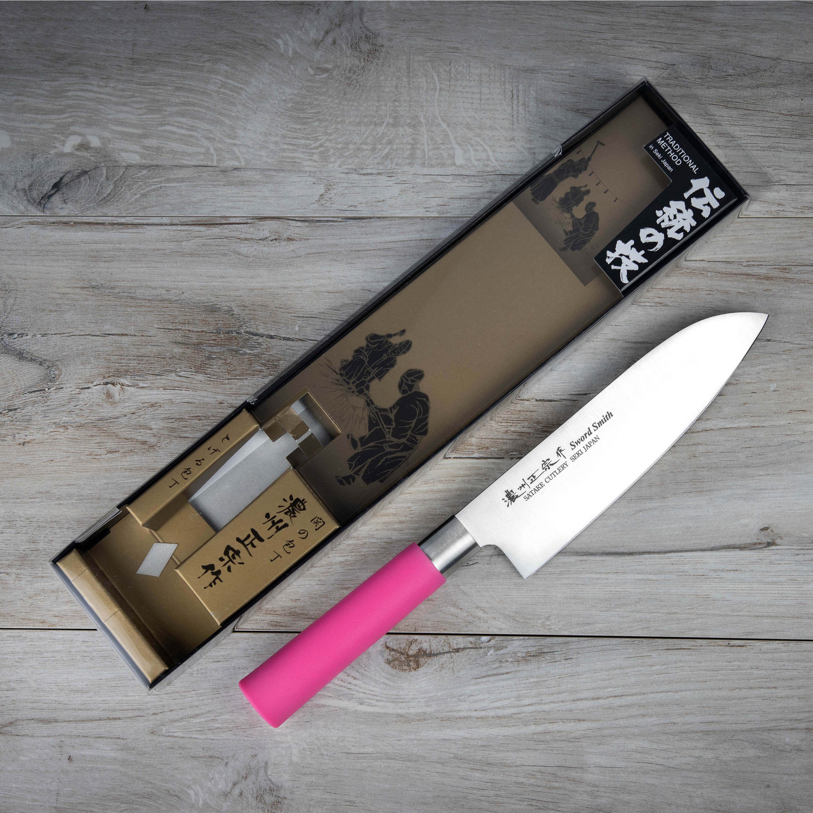 Satake Macaron Pink Nóż Santoku 17 cm 3 807-265