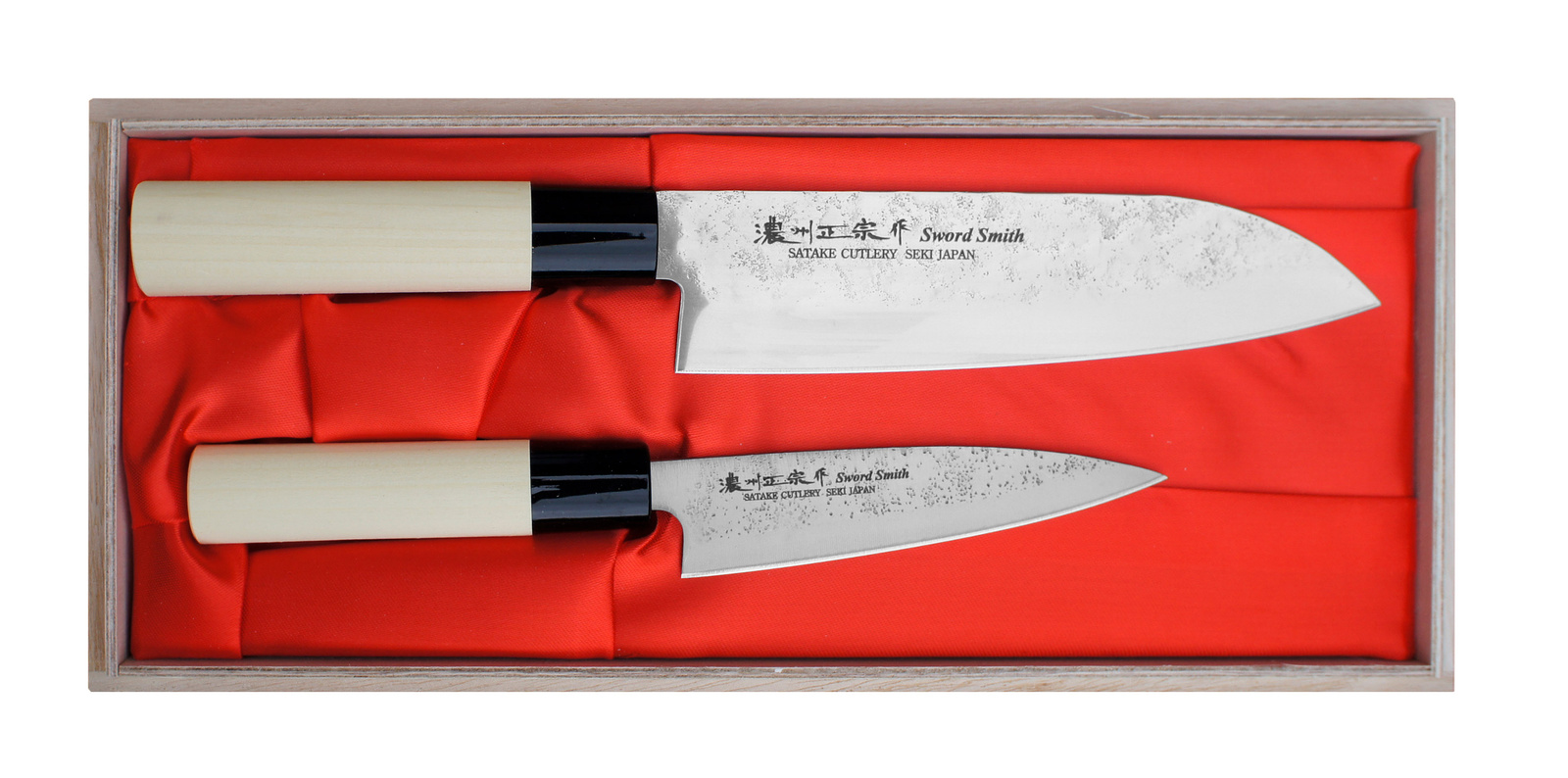 Satake Nashiji Natural Zestaw Santoku + uniwersalny 2 Satake Nashiji Natural Zestaw Santoku + uniwersalny