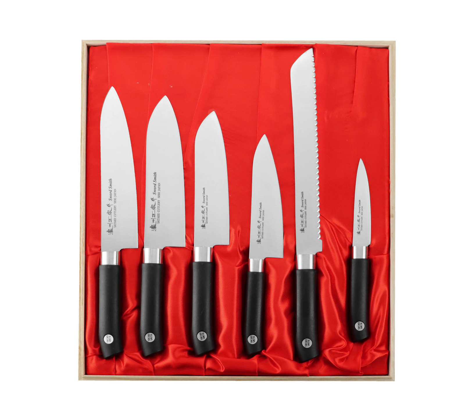 Satake Sword Smith Zestaw 6 noży w drewnianym pudełku 2 Satake Sword Smith Zestaw 6 noży w drewnianym pudełku