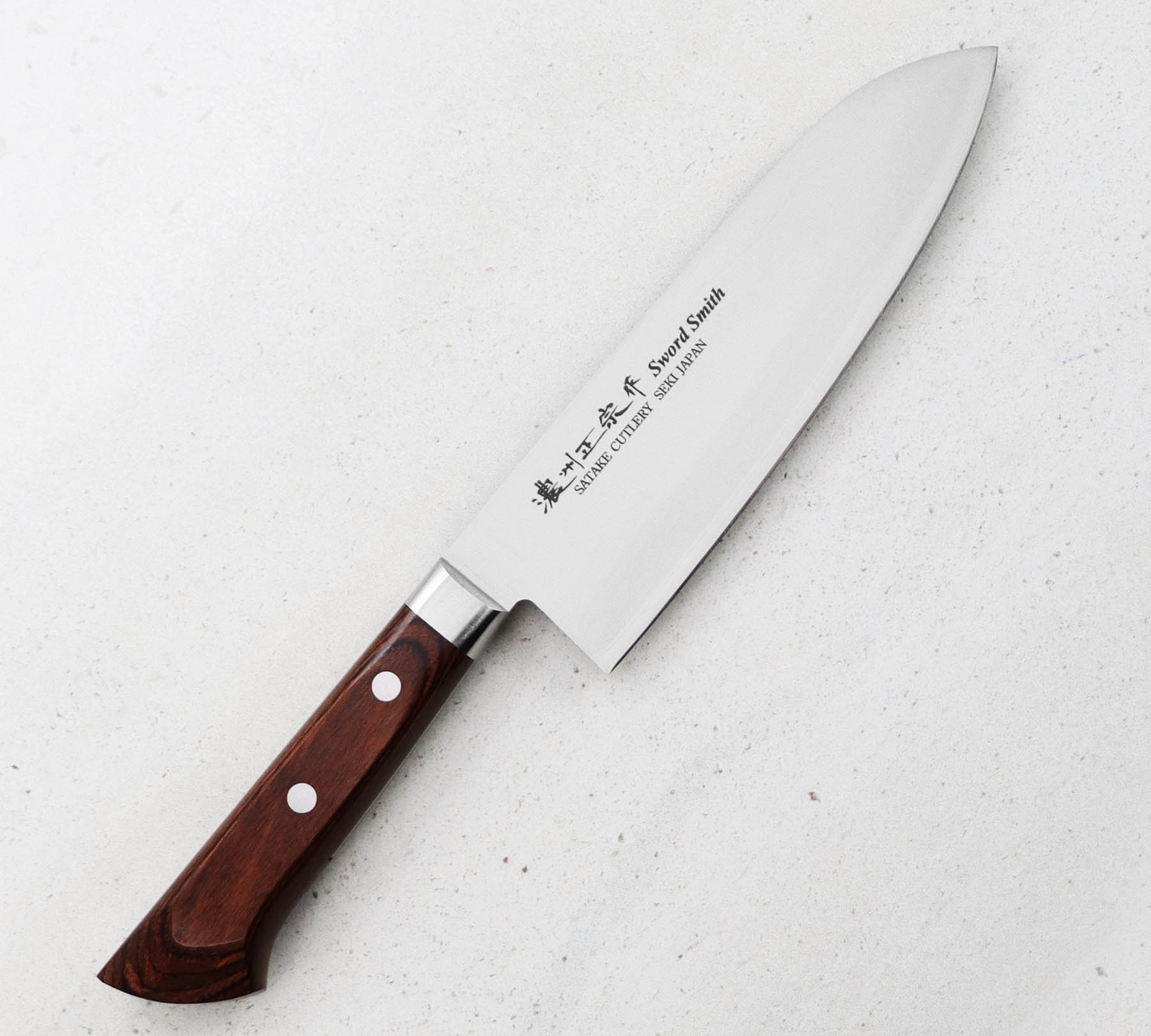Satake Unique Shirogami Nóż Santoku 17cm w drewnianym pudełku 3 803-335
