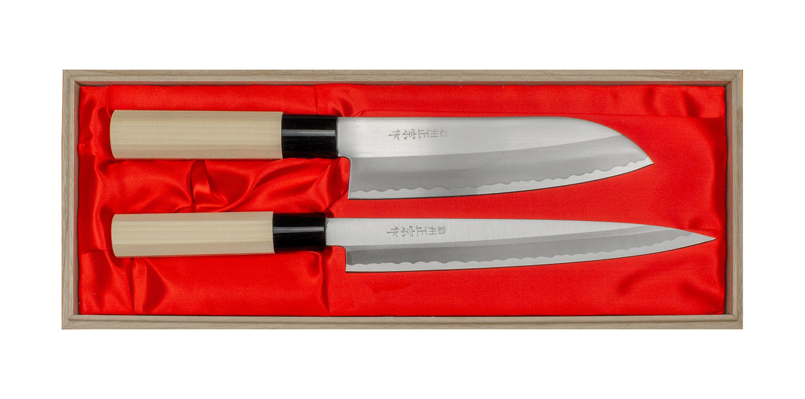 Satake Yoshimitsu Rdzewny Zestaw 2 noży Santoku+Sashimi 2 Satake Yoshimitsu Rdzewny Zestaw 2 noży Santoku+Sashimi