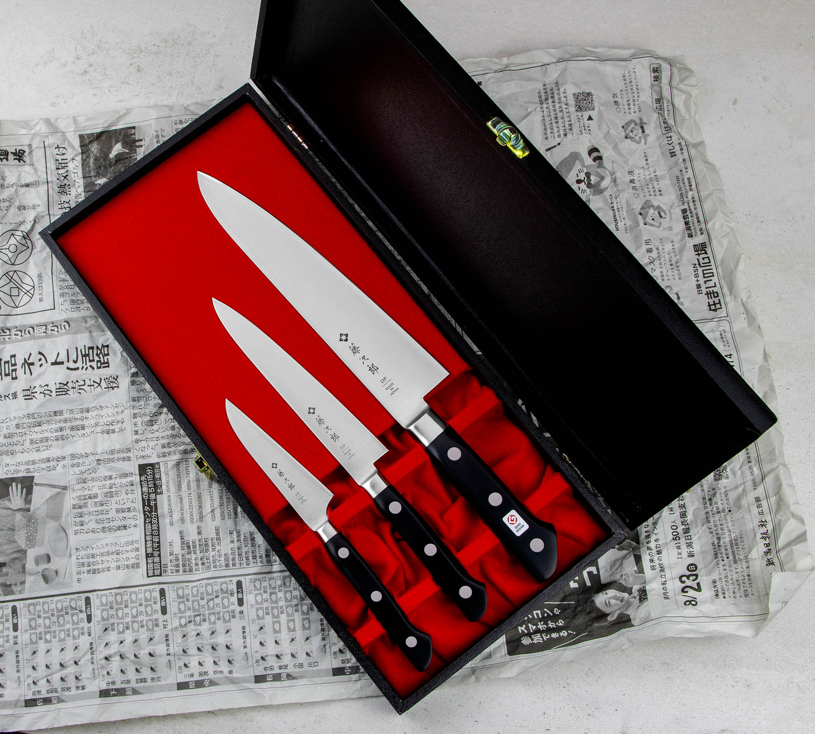 Zestaw 3 noży Tojiro DP3: F-800 + F-802 + F-808 3 DP-GIFTSET-A
