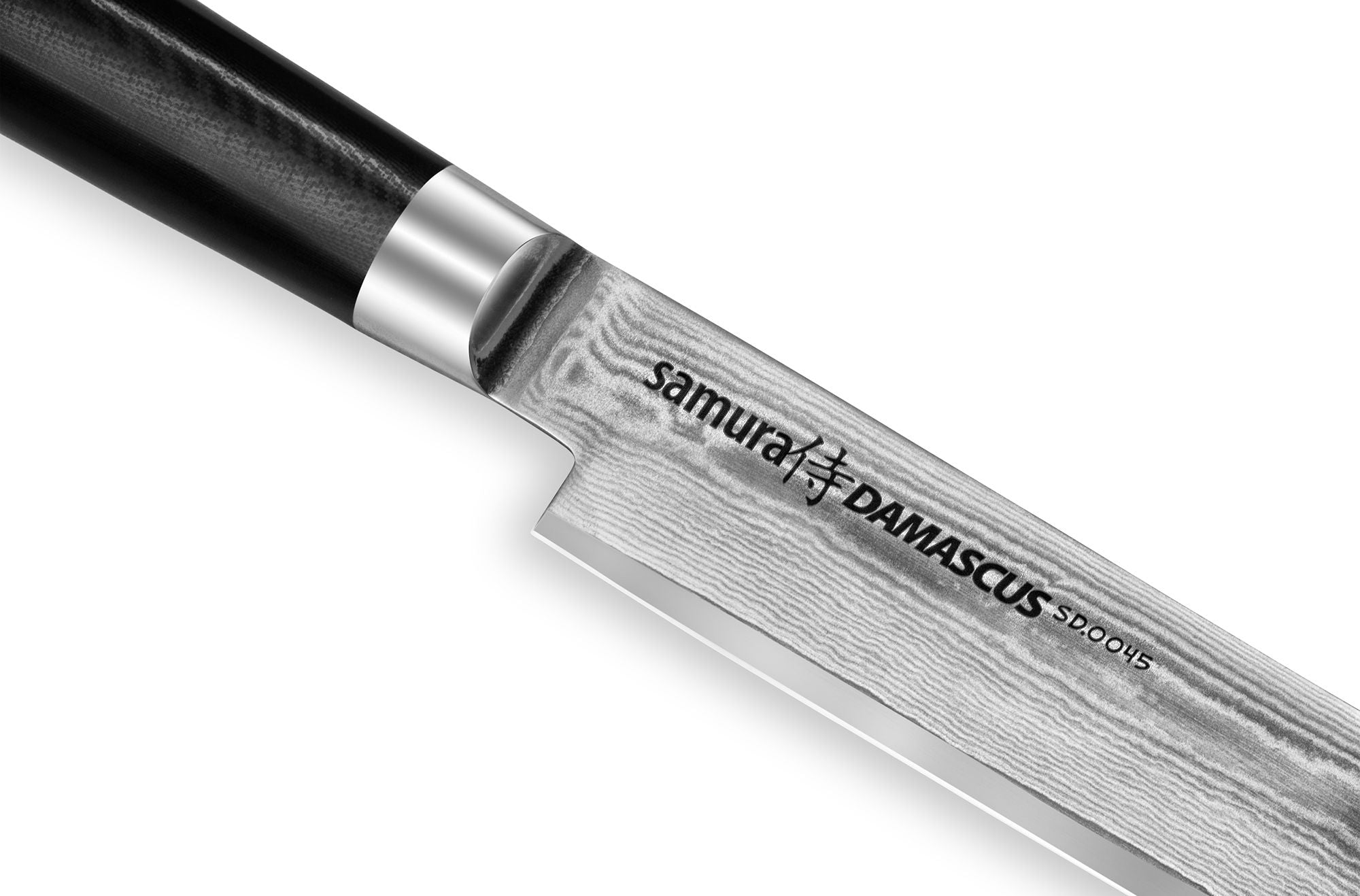 Samura DAMASCUS Slicing knife 9.0 równych plasterków. Długie i wąskie ostrze umożliwia płynne cięcie jednym ruchem