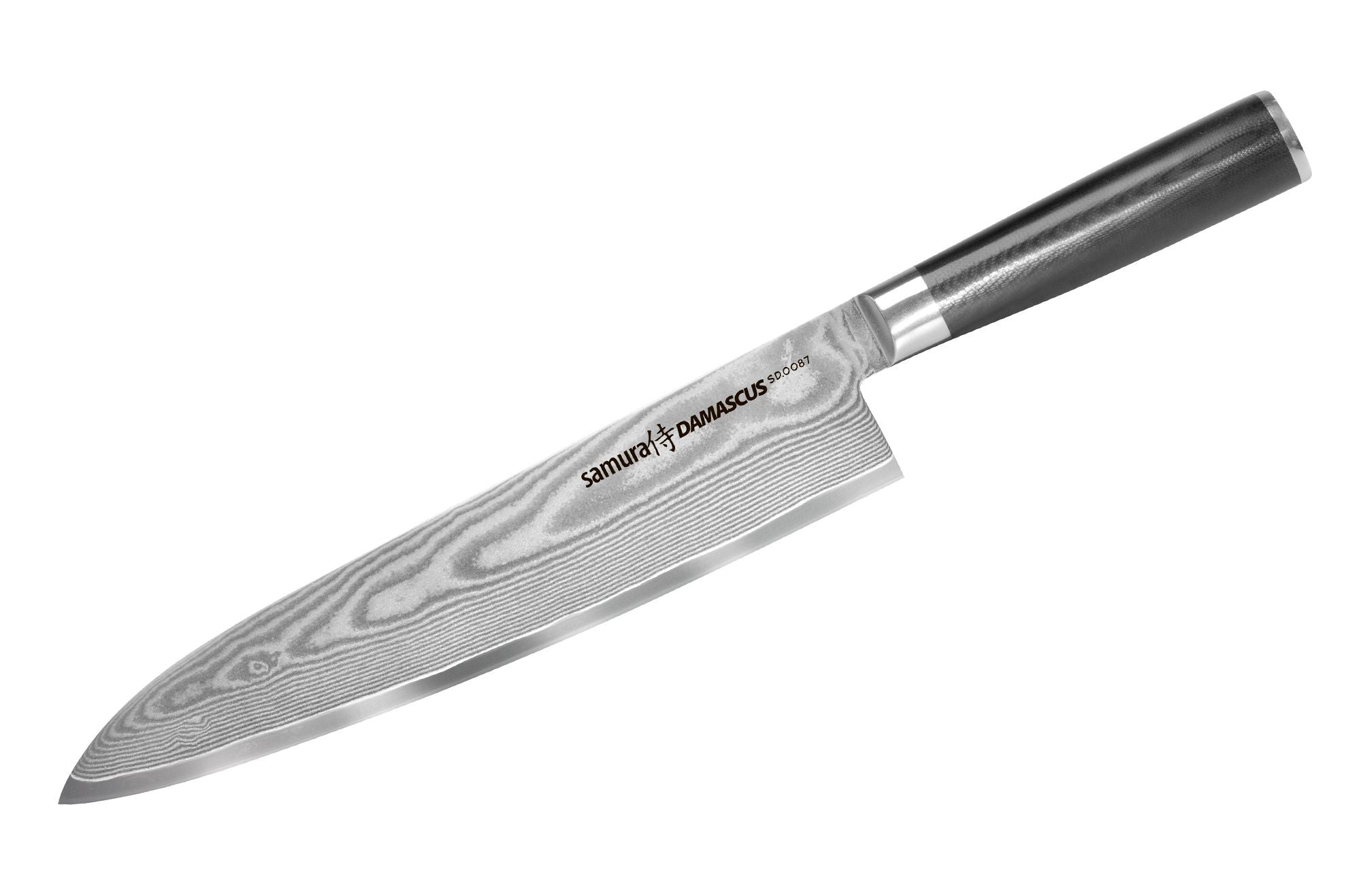 Samura DAMASCUS Grand Chef's knife 9.4 Nóż szefa kuchni Samura Damascus Grand to wielofunkcyjne narzędzie kuchenne przeznaczone do szerokiego zakresu zadań kulinarnych. Zbudowany z najwyższej jakości stali damasceńskiej