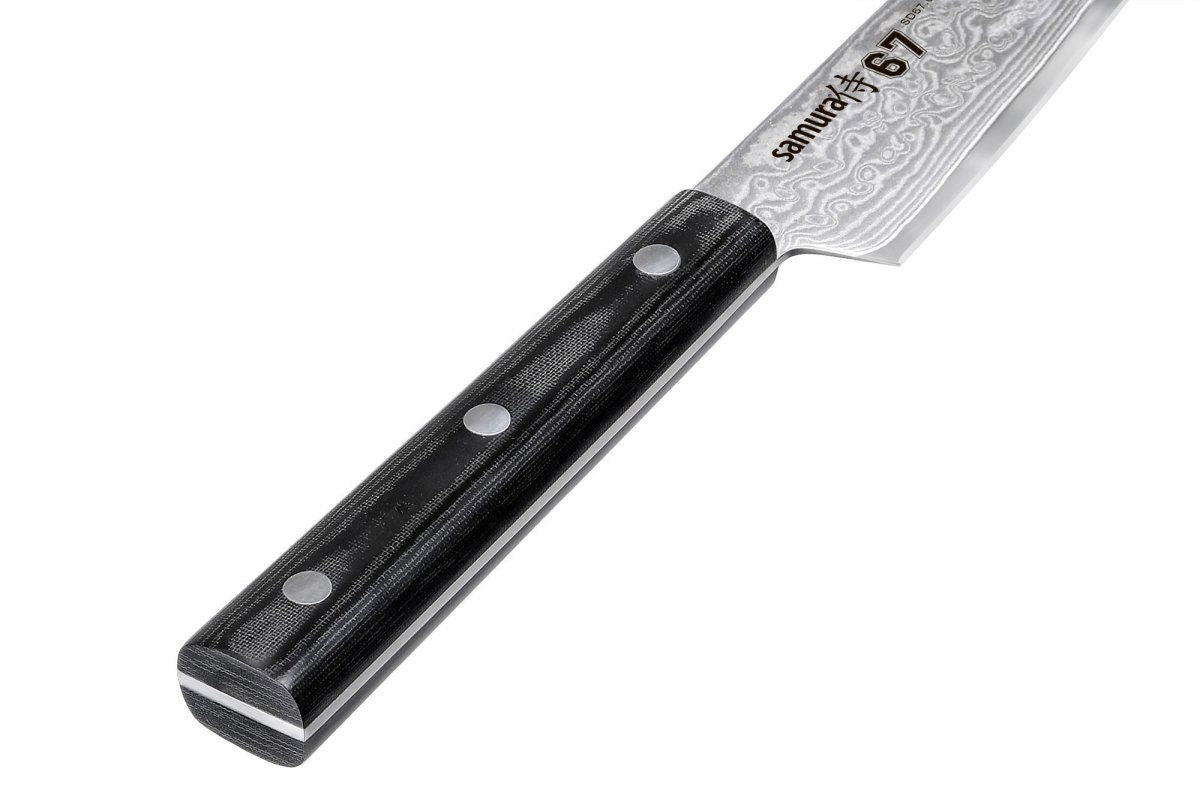Samura DAMASCUS 67 Utility knife 6.0 jak i profesjonalnej. Z łatwością radzi sobie z małymi owocami i warzywami bez twardej skórki i kości