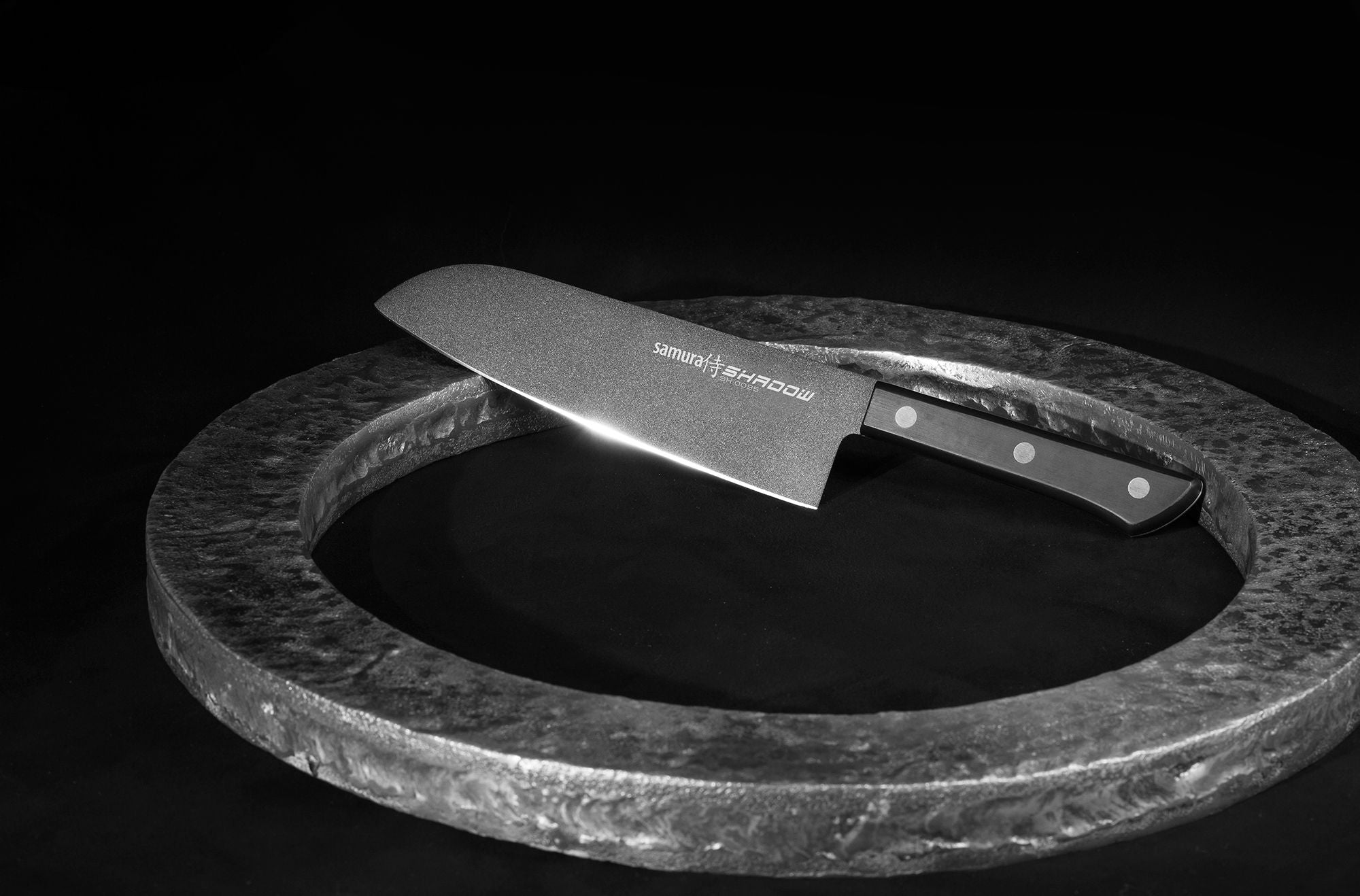 Samura SHADOW Santoku knife with black non-stick coating 7.0 Samura SHADOW Santoku knife with black non-stick coating 7.0