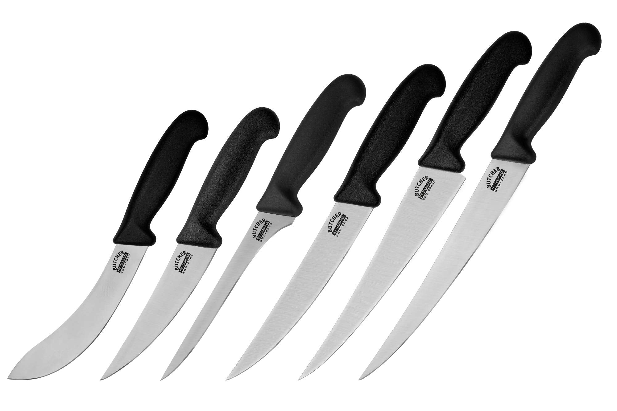 Samura BUTCHER Set of 6 kitchen knives (fillet knife fisherman, long slicer knife, boning knife, small butcher knife, butcher knife, skinning knife) bag included 5 Samura BUTCHER Set of 6 kitchen knives (fillet knife fisherman, long slicer knife, boning knife, small butcher knife, butcher knife, skinning knife) bag included - obrazek 5