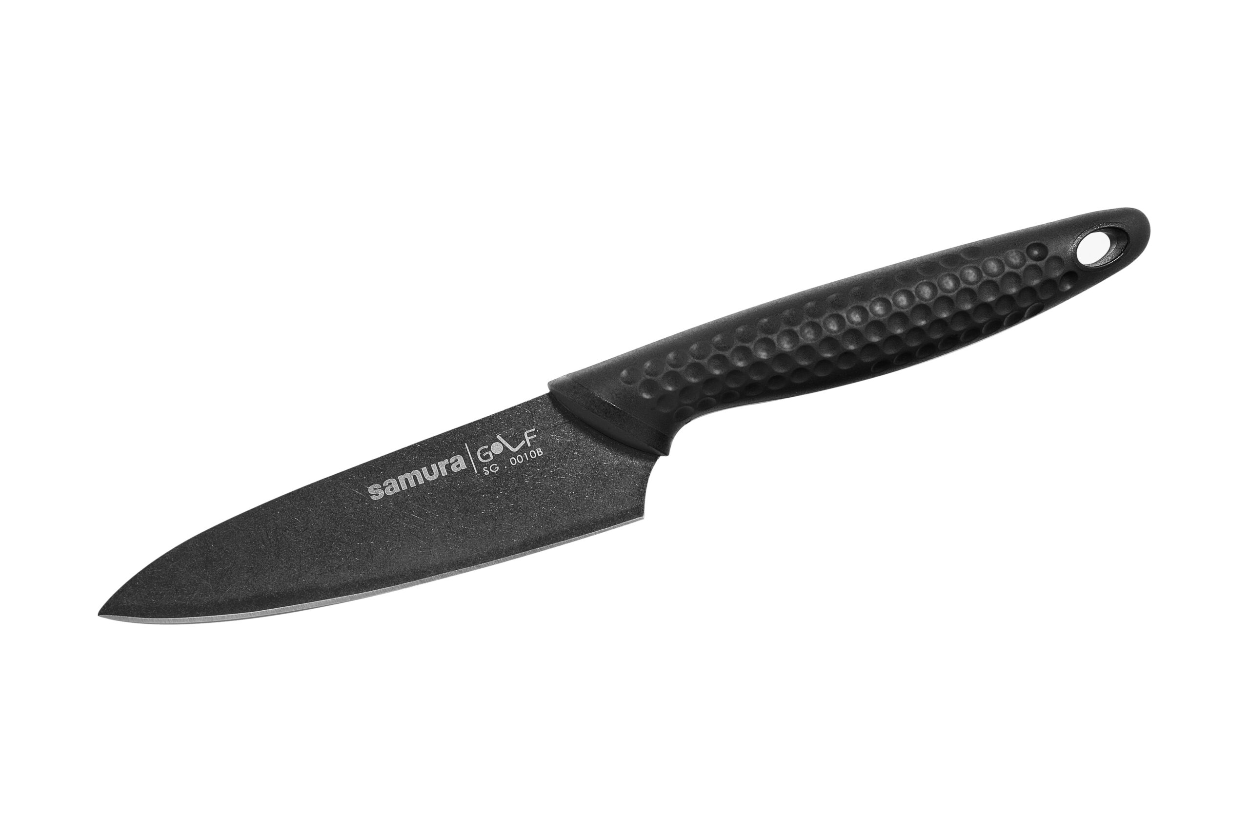 Samura GOLF Stonewash Paring knife 3.9 Nóż do obierania Samura Golf Stonewash przeznaczony jest do precyzyjnej pracy z owocami i warzywami. Jego kompaktowy rozmiar sprawia