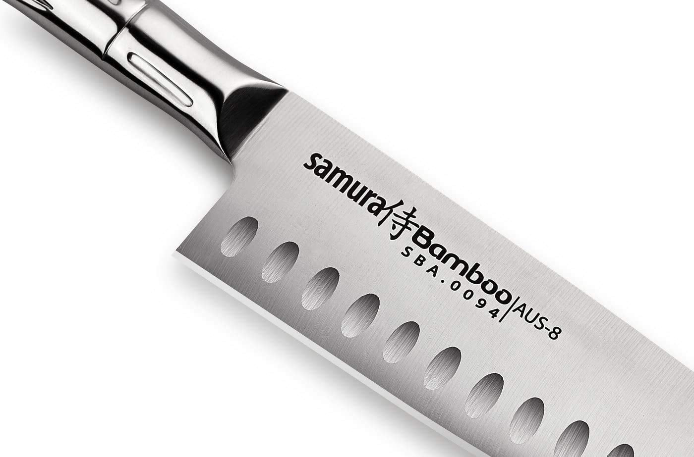 Samura BAMBOO Santoku knife hollow ground 6.3 zaprojektowane z myślą o wydajnym krojeniu