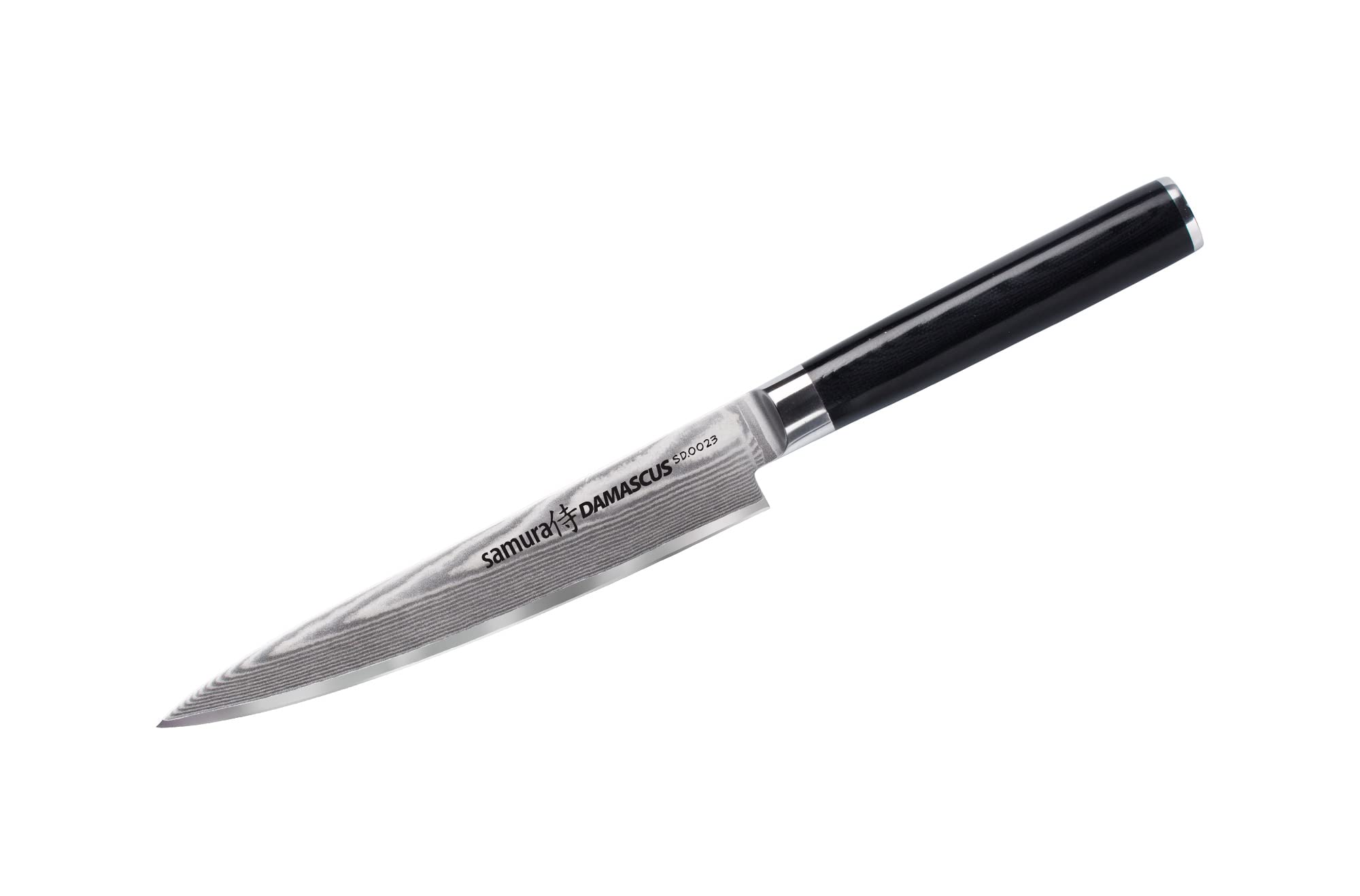 Samura DAMASCUS Utility knife 6.0 Nóż uniwersalny Samura Damascus to wszechstronne narzędzie kuchenne zaprojektowane z myślą o wykonywaniu szerokiego zakresu codziennych zadań związanych z gotowaniem. Dzięki rozszerzonej funkcjonalności stanowi niezawodną alternatywę